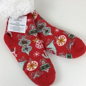 Christmas Slipper Socks Faux Fur Fuzzy Hallmark